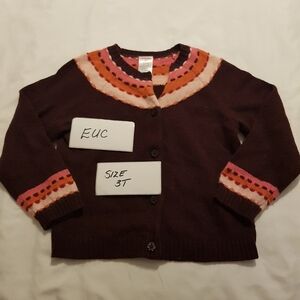 Gymboree girls size 3T Harvest Leaves line brown sweater